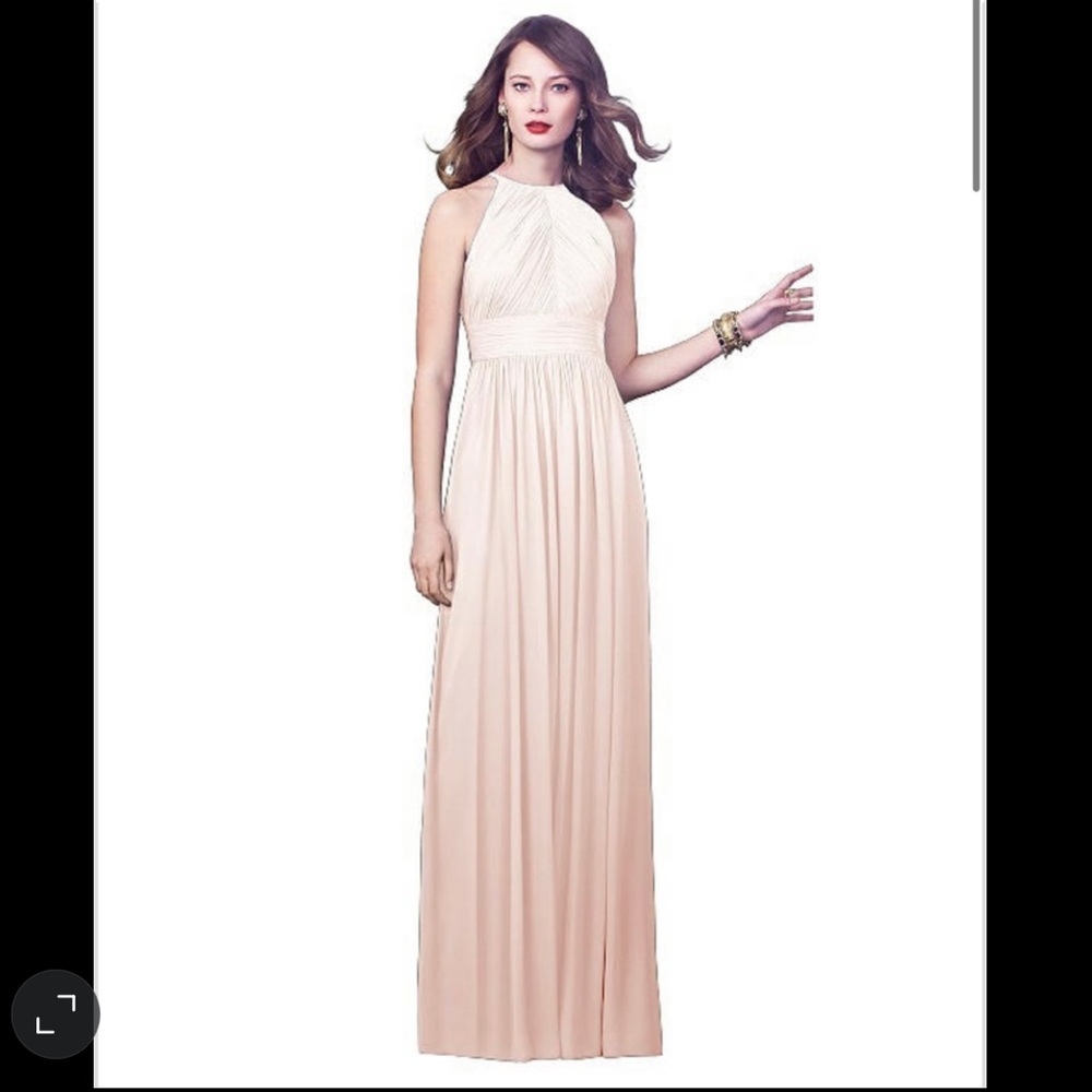 NWT - Dessy Collection Lux Chiffon Sleeveless Gown in Blush